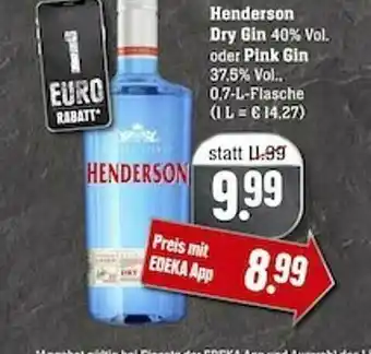 Scheck-in-Center Henderson Dry Gin Oder Pink Gin Angebot