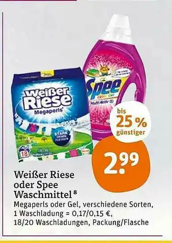 tegut Weißer Riese Oder Spee Waschmittel Angebot