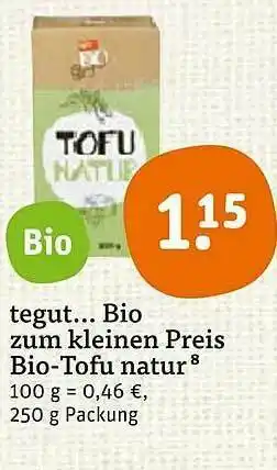 tegut Bio Zum Kleinen Preis Bio-tofu Natur Angebot