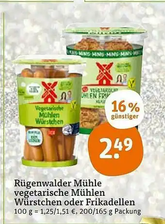 tegut Rügenwalder Mühle Vegetarische Mühlen Würstchen Oder Frikadellen Angebot