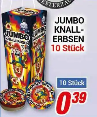 CENTERSHOP Jumbo Knallerbsen 10 Stück Angebot