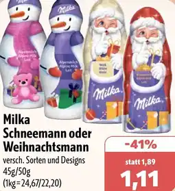 Aktiv Irma Milka Schneemann oder Weihnachtsmann Angebot