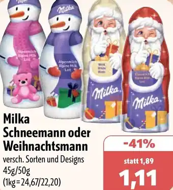 Aktiv Irma Milka Schneemann oder Weihnachtsmann Angebot