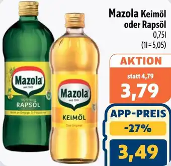 Aktiv Irma Mazola Keimöl oder Rapsöl Angebot