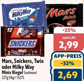 Aktiv Irma Mars, Snickers, Twix oder Milky Way Minis Riegel Angebot