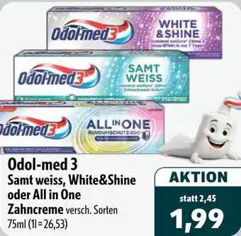 Aktiv Irma Odol-med3 Samt weiss, White&Shine oder All in One Zahncreme Angebot
