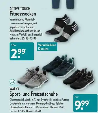 Aldi Nord Active Touch Fitnesssocken Oder Walkx Sport- Und Freizeitschuhe Angebot