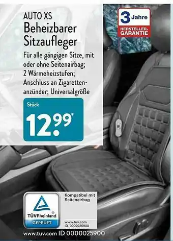 Aldi Nord Auto Xs Beheizbarer Sitzaufleger Angebot