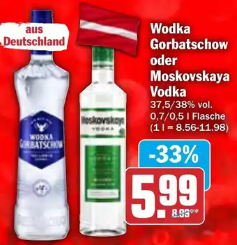 HIT Wodka Gorbatschow oder Moskovskaya Vodka Angebot