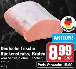 HIT Deutsche frische Rückensteaks, Braten Angebot