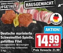 HIT Deutsche marinierte Schweinefilet-Spieße, gefülltes Filet Angebot