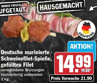 HIT Deutsche marinierte Schweinefilet-Spieße, gefülltes Filet Angebot