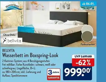 Aldi Nord Bellvita Wasserbett Im Boxspring-look Angebot