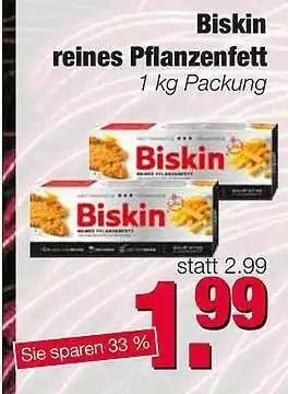 Edeka Scherer Biskin Reines Pflanzenfett Angebot