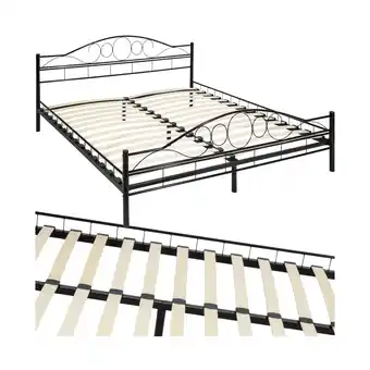 Netto Marken-Discount tectake Metallbett, robustes Stahlgestell, bodenschonende Kunststoffkappen, 180 x 200 cm Angebot