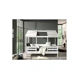 Netto Marken-Discount Hausbett mit 90 x 200 cm Liegefläche, offenes Dach in Weiß Angebot