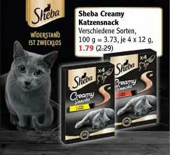 Globus Sheba Creamy Katzensnack Angebot