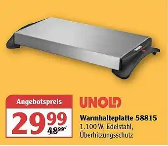 Globus Unold Warmhalteplatte 58815 Angebot