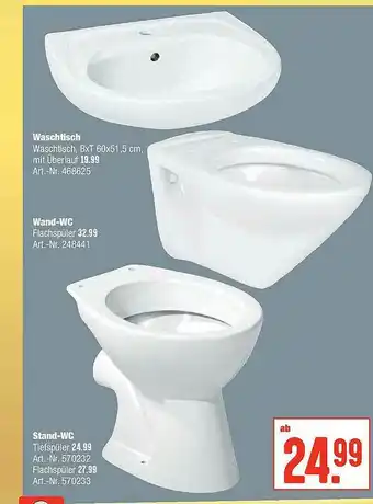 Hellweg Waschtisch Oder Wand-wc Oder Stand-wc Angebot