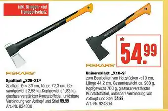 Hellweg Fiskars Spaltaxt X25-xl Oder Universalaxt X10-s Angebot