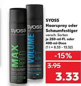 Kaufland Syoss Haarspray Oder Schaumfestiger Angebot