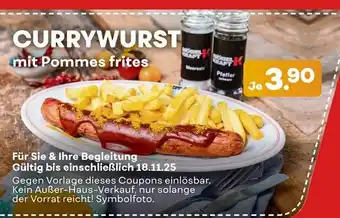 Möbel Kraft Currywurst mit pommes frites Angebot