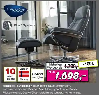 Möbel Inhofer Stressless relaxsessel sunrise mit hocker Angebot