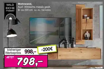 Möbel Inhofer Wild eiche massiv wohnwand Angebot