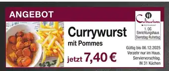 Möbel Inhofer Currywurst mit pommes Angebot