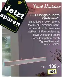 Möbel Inhofer Paul neuhaus led-hängeleuchte 'qadriana' Angebot