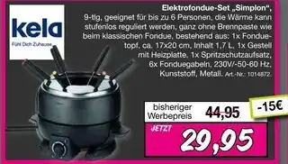 Möbel Inhofer Kela elektrofondue-set „simplon“ Angebot