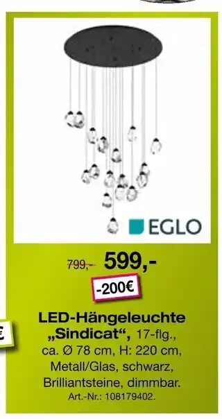 Möbel Inhofer Eglo led-hängeleuchte 'sindicat' Angebot