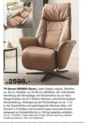 Möbel Inhofer Mondo tv-sessel seron Angebot