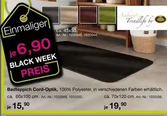 Möbel Inhofer Ambiente trendlife badteppich cord-optik Angebot