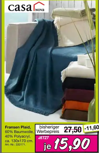 Möbel Inhofer Casa nova fransen plaid Angebot