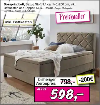 Möbel Inhofer Boxspringbett Angebot