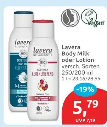 Budni Lavera body milk Angebot