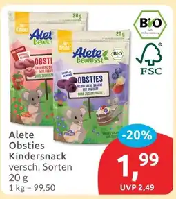 Budni Alete obsties kindersnack erdbeere banane Angebot