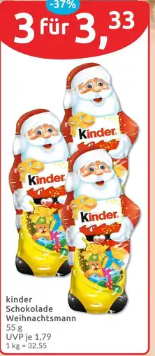 Budni Kinder schokolade weihnachtsmann Angebot