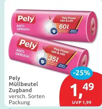 Budni Pely müllbeutel zugband 60l Angebot