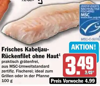 HIT Frisches Kabeljau- Rückenfilet ohne Haut Angebot
