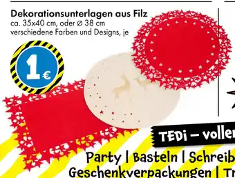 TEDi Dekorationsunterlagen aus Filz Angebot