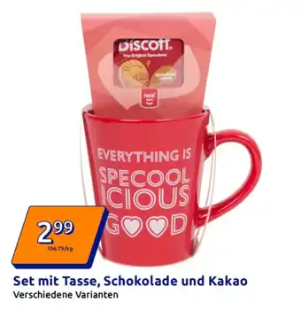Action Set mit Tasse, Schokolade und Kakao Angebot