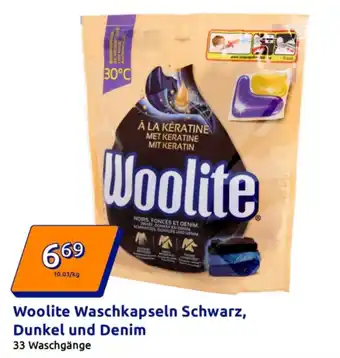 Action Woolite Waschkapseln Schwarz, Dunkel und Denim Angebot