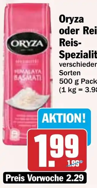 HIT Oryza oder Reis-Fit Reis Spezialitäten Angebot