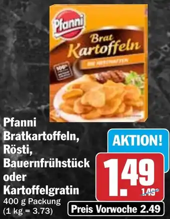 HIT Pfanni Bratkartoffeln, Rösti, Bauernfrühstück oder Kartoffelgratin Angebot
