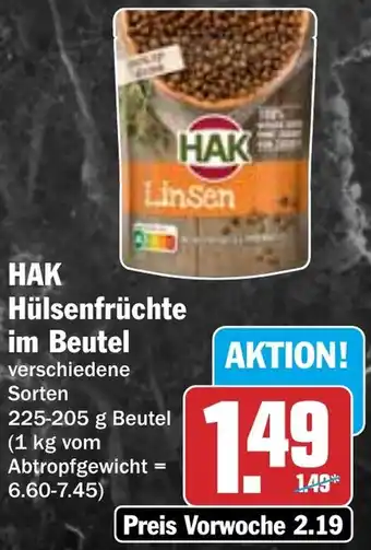 HIT HAK Hülsenfrüchte im Beutel Angebot