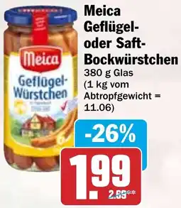 HIT Meica Geflügel oder Saft Bockwürstchen Angebot