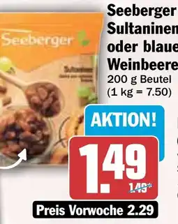 HIT Seeberger Sultaninen oder blaue Weinbeeren Angebot