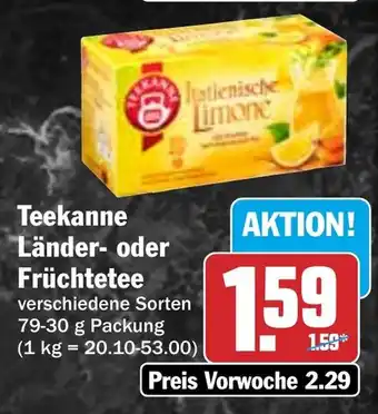HIT Teekanne Länder- oder Früchtetee Angebot